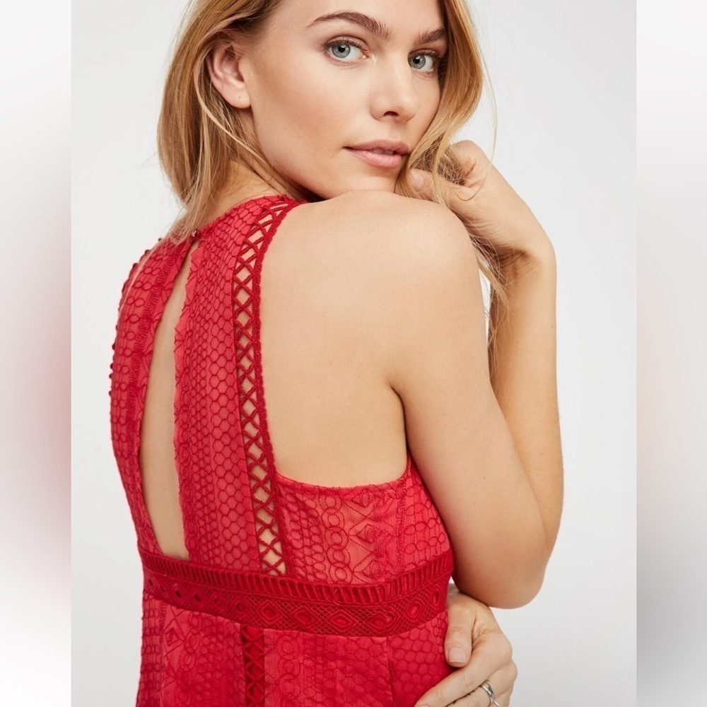 Free People Wherever You Go Crocheted Mini Dress Rose Red
Size 0 - Picture 3 of 16
